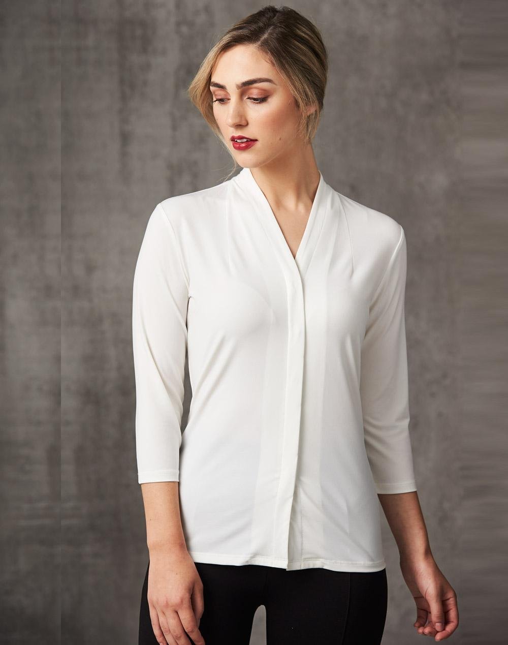 Ladies' Mid Sleeve Shawline Knit Top