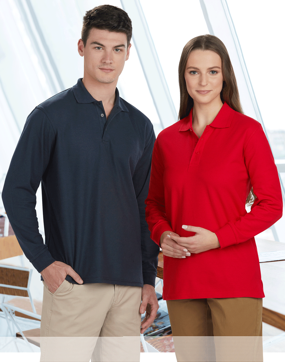 Adults' 240gsm Poly/Cotton Pique L/S Polo
