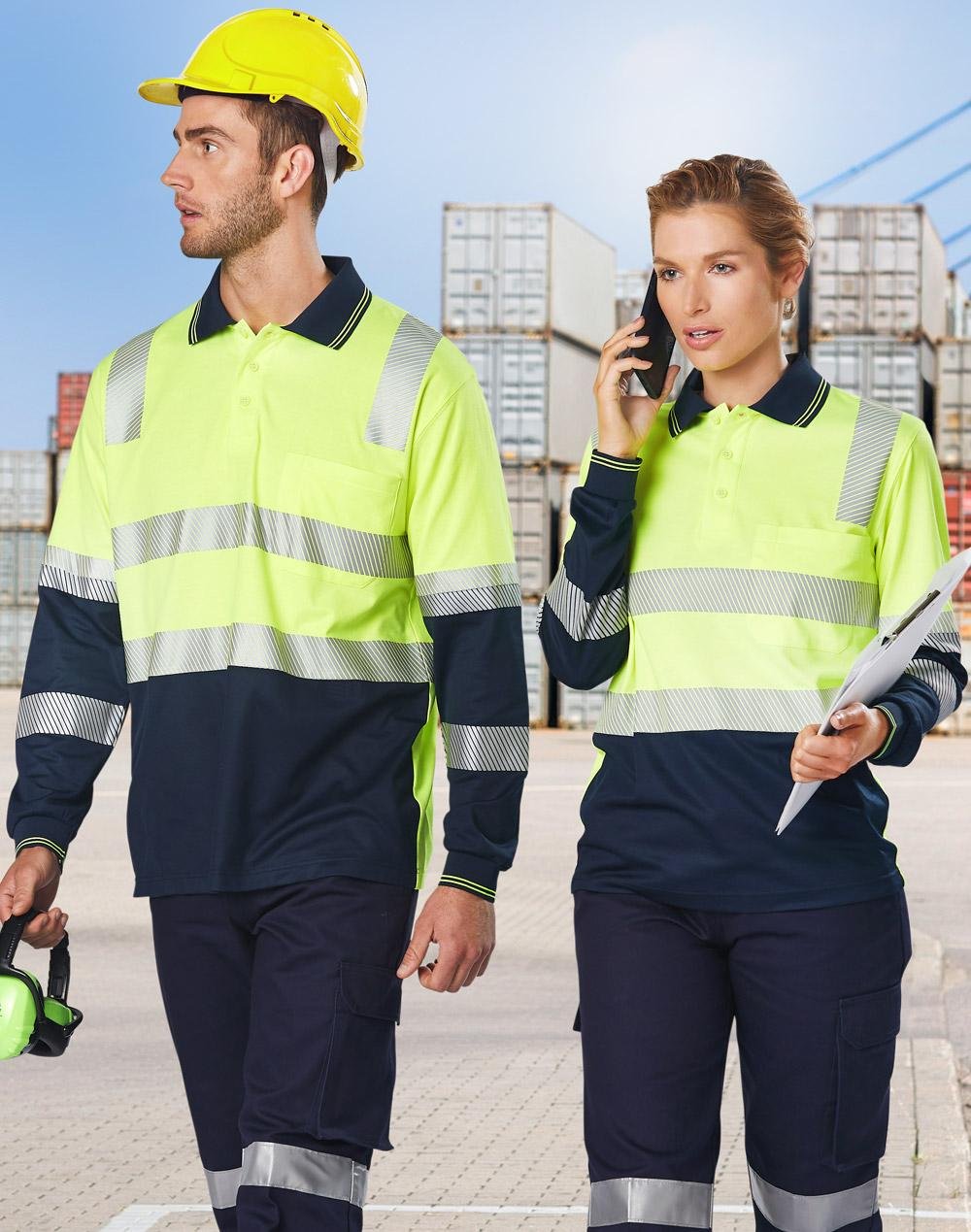Biomotion Segmented Truedry L/S Safety Polo
